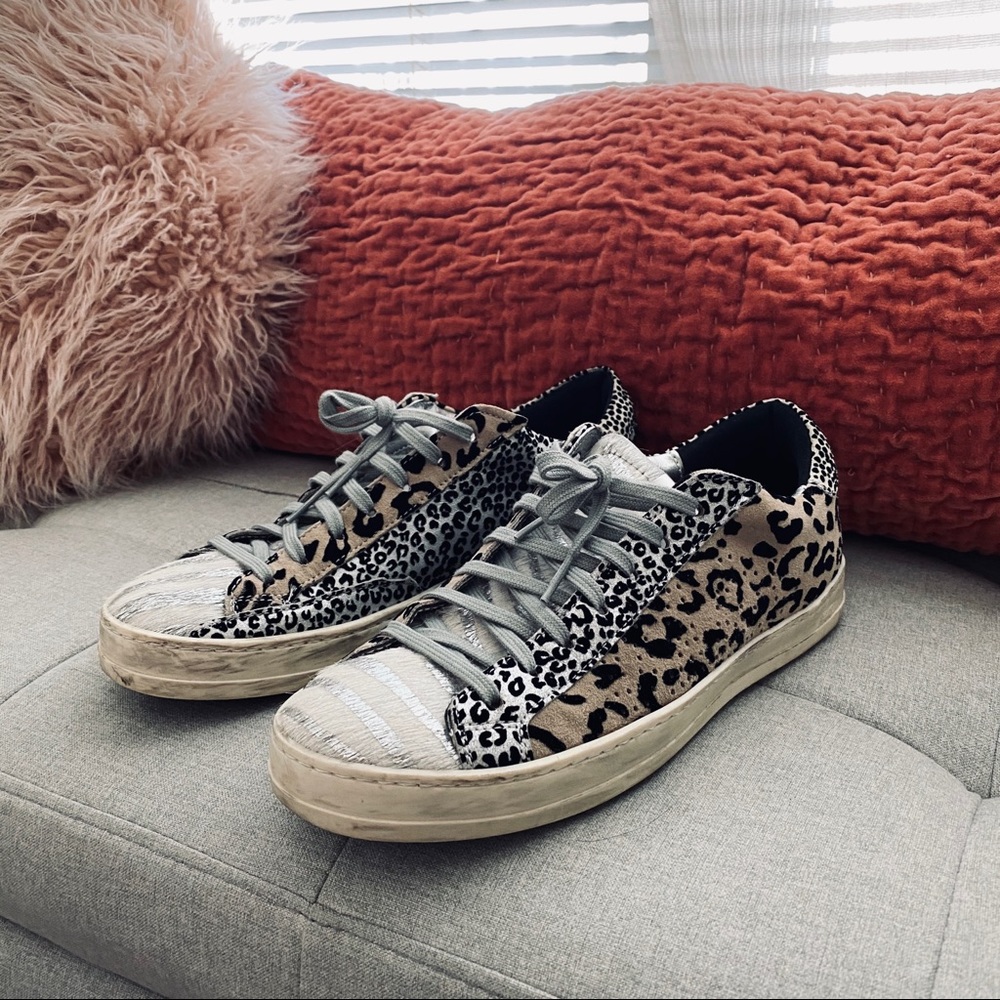 P448 Leopard Sneaker with Pink Laces
